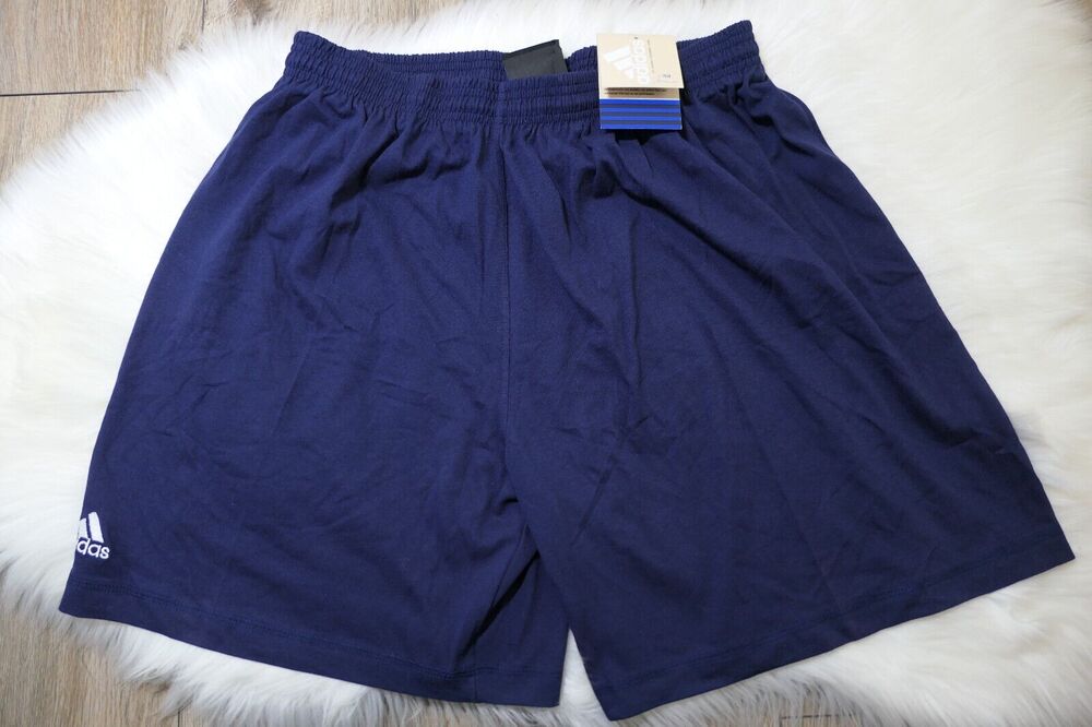 NWT Rare Adidas Team Cotton Jersey Shorts 90s Vintage Mens XL Blue - Made USA